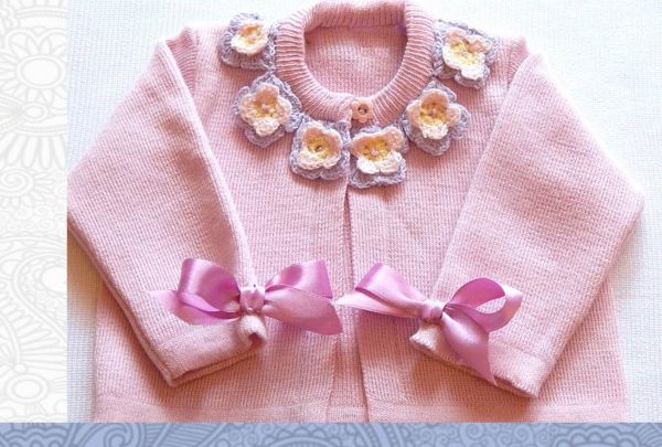 Casaco Crochetado Floral - cod 20